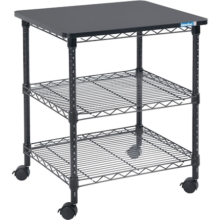 Global Industrial Interion Deskside Wire Machine Stand, 24W x 20D x 27H, Black 436959